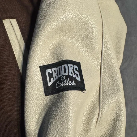 C.C Brown and Cream Varsity Jacket - Picture 3 of 5